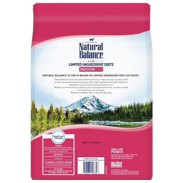 Natural Balance L.I.D. Limited Ingredient Diets Indoor Grain-Free Salmon & Chickpea Formula Dry Cat Food - Image 2