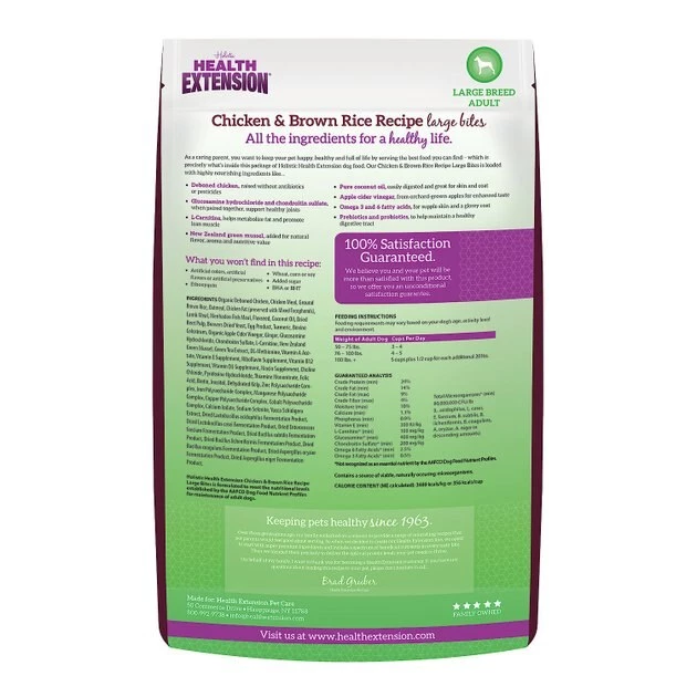 Health Extension Large Bites Chicken & Brown Rice Recipe Dry Dog Food - Image 2