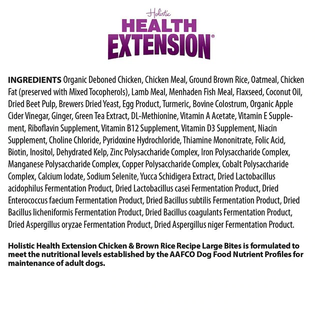 Health Extension Large Bites Chicken & Brown Rice Recipe Dry Dog Food - Image 7