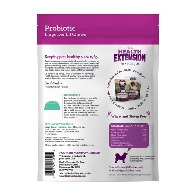 Health Extension Probiotic Yogurt Dental Dog Treats - Image 2