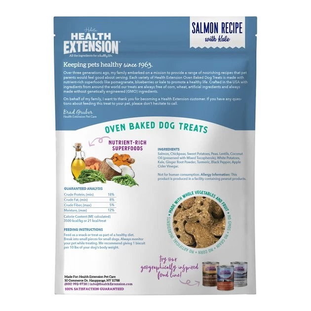 Health Extension Grain-Free Oven Baked Salmon Recipe with Kale Dog Treats - Image 2