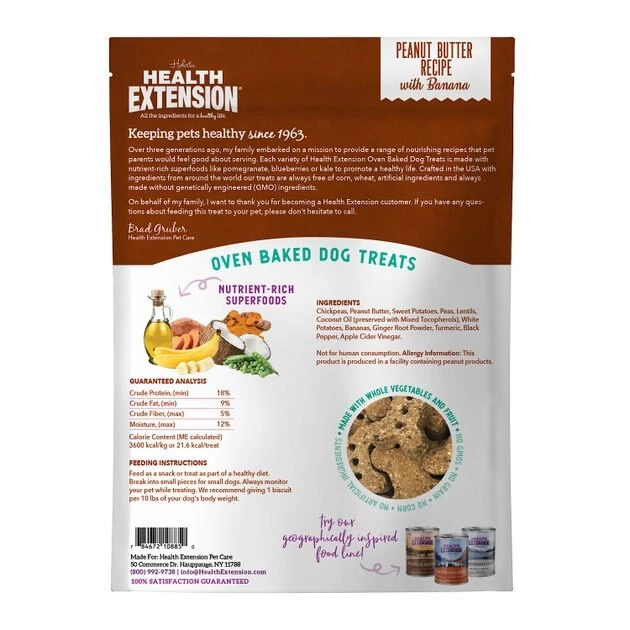 Health Extension Grain-Free Oven Baked Peanut Butter Recipe with Banana Dog Treats - Image 2