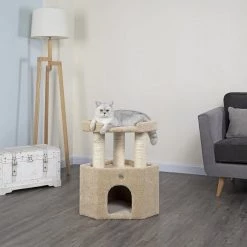Go Pet Club 27-in Premium Carpeted Large House Cat Tree Condo, Beige