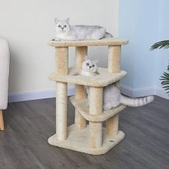 Go Pet Club 32-in Premium Carpeted Cat Tree, Beige