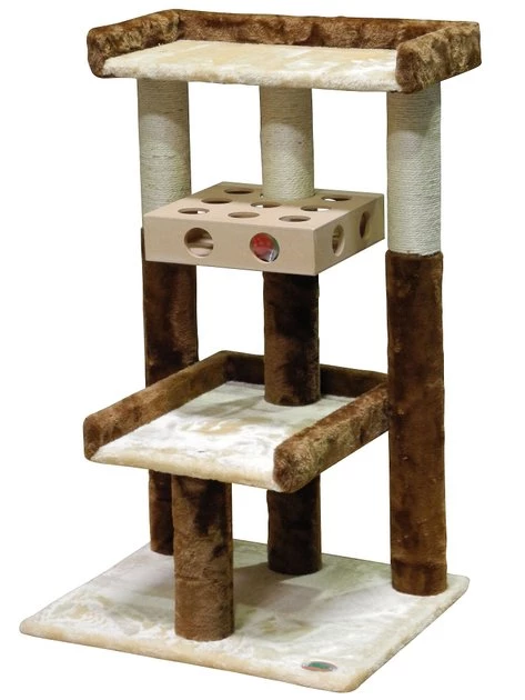 Go Pet Club 34-in IQ Busy Box Cat Tree, Beige - Image 3