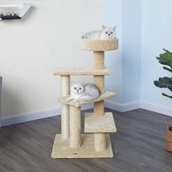 Go Pet Club 40-in Premium Carpeted Cat Tree, Beige