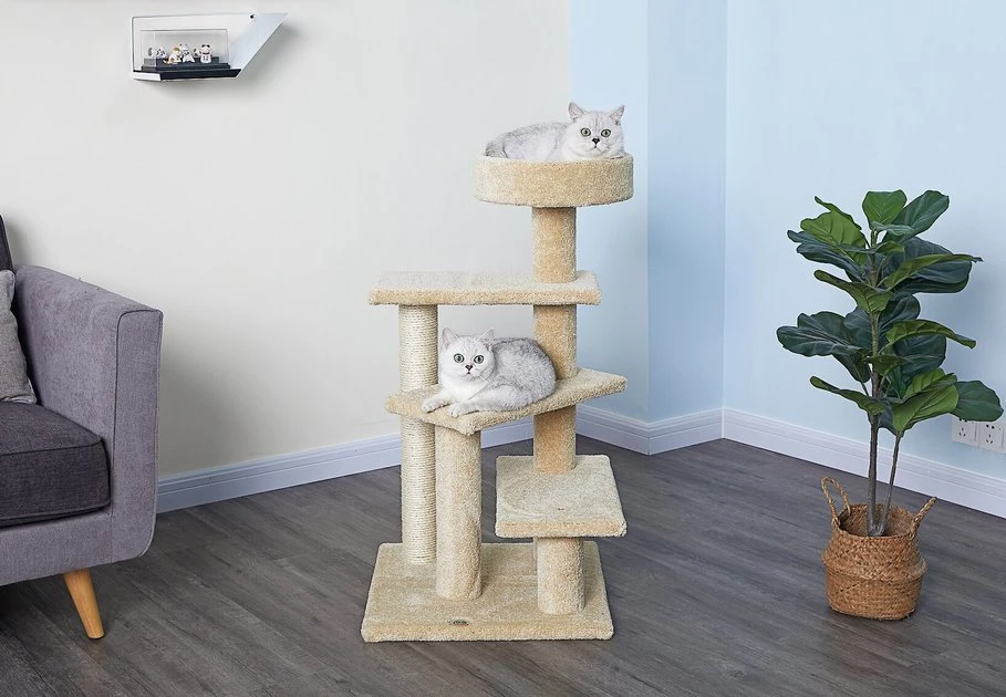 Go Pet Club 40-in Premium Carpeted Cat Tree, Beige