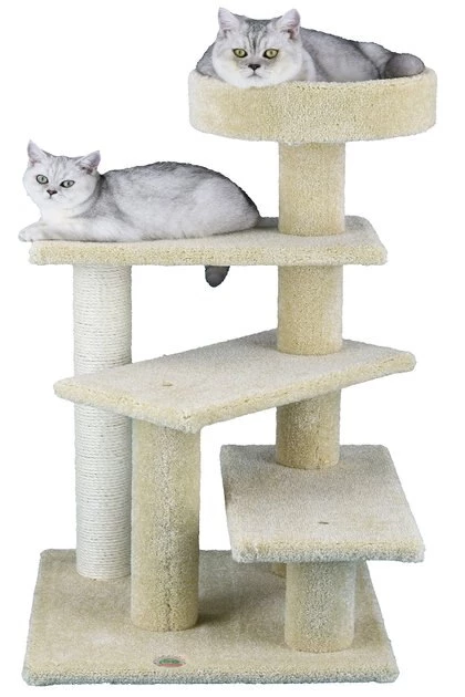 Go Pet Club 40-in Premium Carpeted Cat Tree, Beige - Image 2