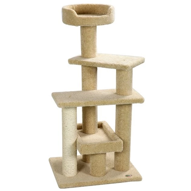 Go Pet Club 52-in Premium Carpeted Cat Tree, Beige - Image 3