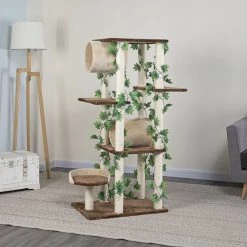 Go Pet Club 58-in Forest with Leaves Cat Tree, Beige/ Brown