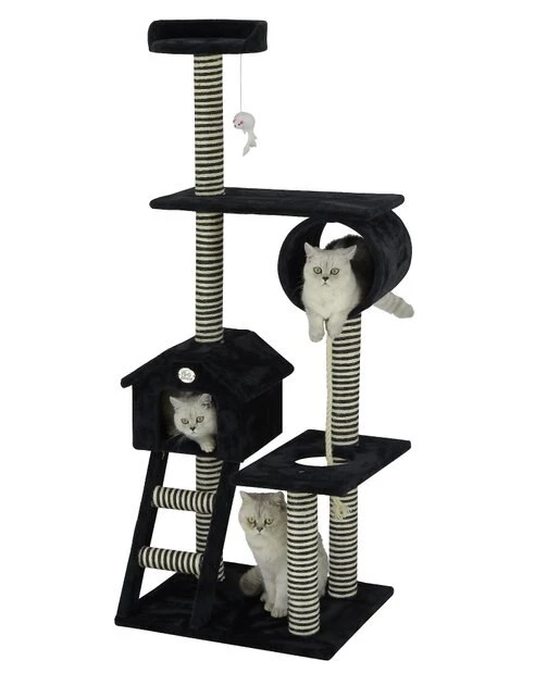 Go Pet Club 60-in Sisal Posts Cat Tree Condo, Black - Image 2