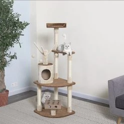 Go Pet Club 60-in IQ Busy Box Cat Tree Condo, Beige