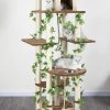 Go Pet Club 85-in Forest with Leaves Cat Tree, Beige/ Brown