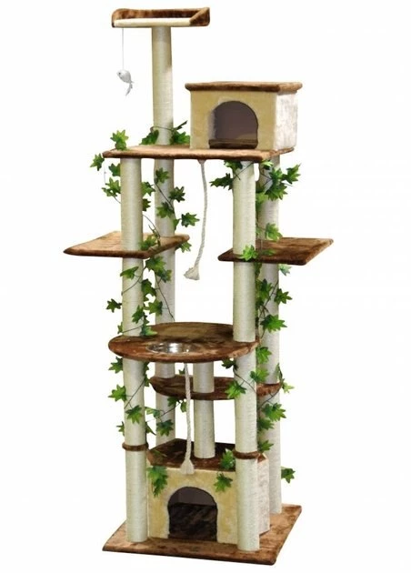 Go Pet Club 85-in Forest with Leaves Cat Tree, Beige/ Brown - Image 3