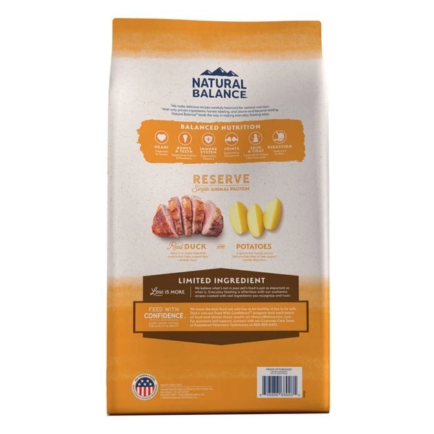 Natural Balance Limited Ingredient Reserve Grain-Free Duck & Potato Recipe Dry Dog Food - Image 3