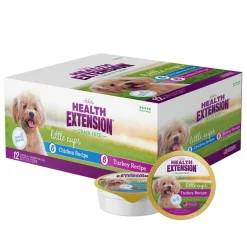 Health Extension Little Cups Chicken & Turkey Recipe Variety Pack Small Breed Grain-Free Wet Puppy Food, 3.5-oz, case of 12