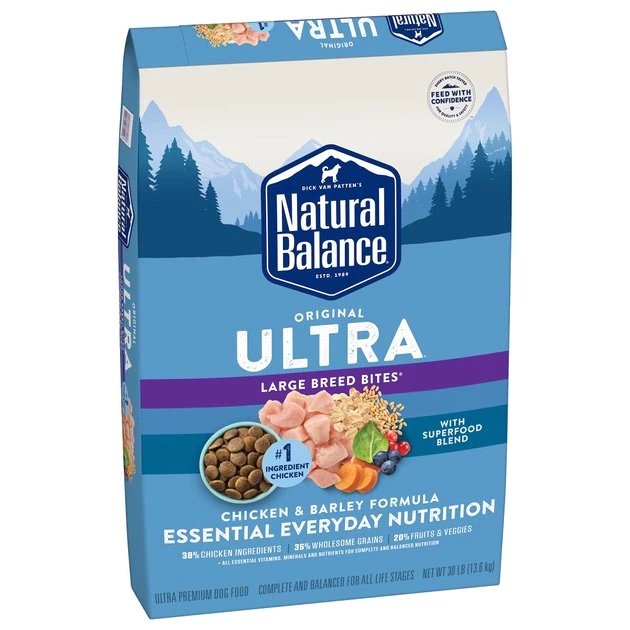 Natural Balance Original Ultra Chicken & Barley Formula Large Breed Bites Dry Dog Food, 30-lb bag