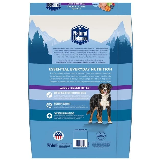 Natural Balance Original Ultra Chicken & Barley Formula Large Breed Bites Dry Dog Food, 30-lb bag - Image 2
