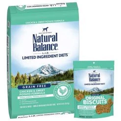 Natural Balance L.I.D. Limited Ingredient Diets Grain-Free Chicken & Sweet Potato Formula Dry Dog Food, 24-lb bag + Natural Balance L.I.T. Limited Ingredient Grain-Free Treats Sweet Potato & Chicken Formula Dog Treats, Regular, 14-oz bag