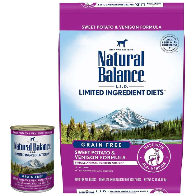 Natural Balance L.I.D. Limited Ingredient Diets Sweet Potato & Venison Formula Canned Food + Dry Dog Food