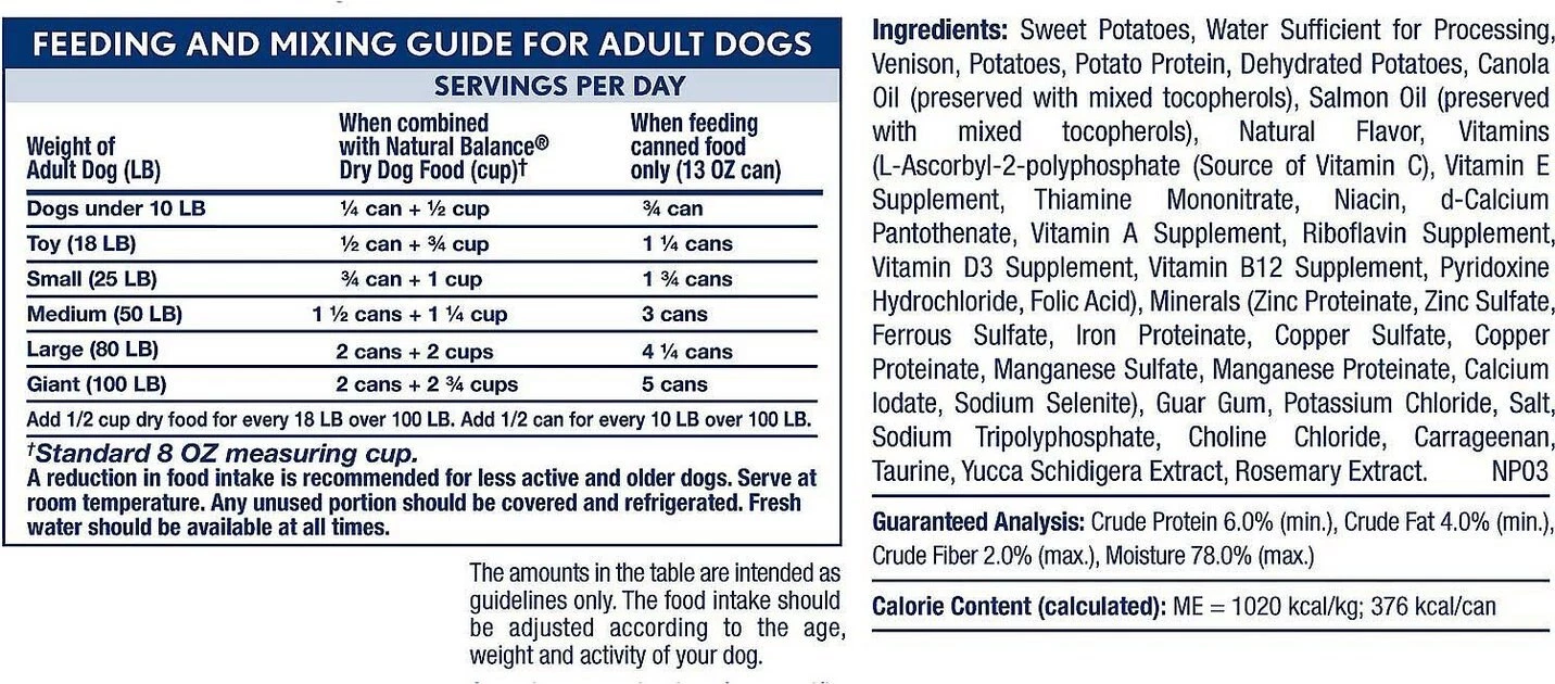 Natural Balance L.I.D. Limited Ingredient Diets Sweet Potato & Venison Formula Canned Food + Dry Dog Food - Image 4