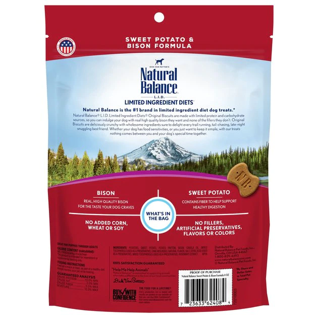 Natural Balance L.I.T. Limited Ingredient Grain-Free Treats Sweet Potato & Bison Formula Dog Treats - Image 2