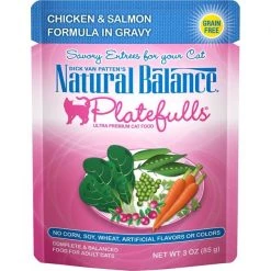 Natural Balance Platefulls Chicken & Salmon Formula in Gravy Grain-Free Cat Food Pouches