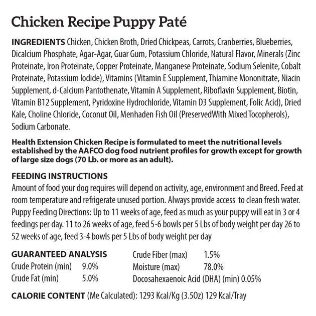 Health Extension Little Cups Grain-Free Chicken Wet Puppy Food, 3.5-oz cup, case of 12 - Image 3