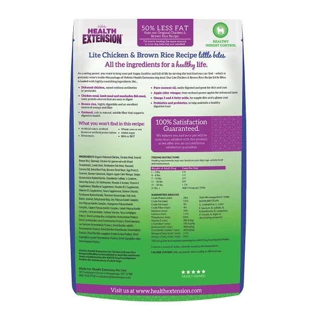 Health Extension Little Bites Lite Chicken & Brown Rice Recipe Dry Dog Food - Image 2