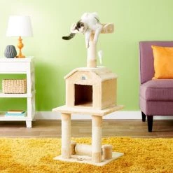 Go Pet Club 45-in Faux Fur Cat Tree & Condo