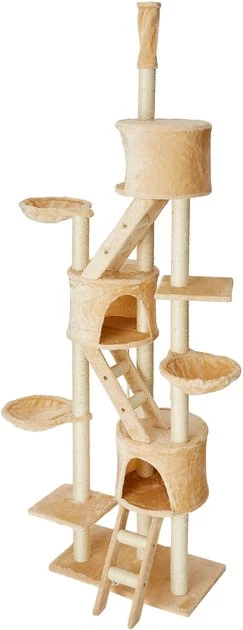 Go Pet Club 106-in Floor-to-Ceiling Faux Fur Cat Tree & Condo - Image 2