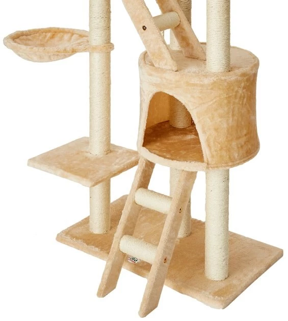 Go Pet Club 106-in Floor-to-Ceiling Faux Fur Cat Tree & Condo - Image 4