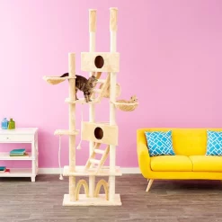 Go Pet Club 106-in Floor-to-Ceiling Faux Fur Cat Tree & Condo