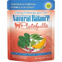Natural Balance Platefulls Chicken & Pumpkin Formula in Gravy Grain-Free Cat Food Pouches
