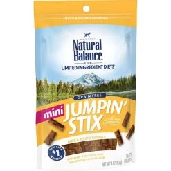 Natural Balance Limited Ingredient Diets Mini Jumpin’ Stix Duck & Potato Formula Dog Treats