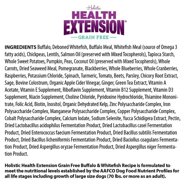 Health Extension Grain-Free Buffalo & Whitefish Recipe Dry Dog Food - Image 7