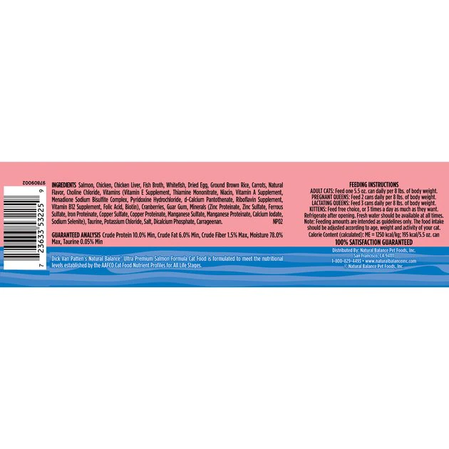 Natural Balance Ultra Premium Salmon Formula Canned Cat Food - Image 2